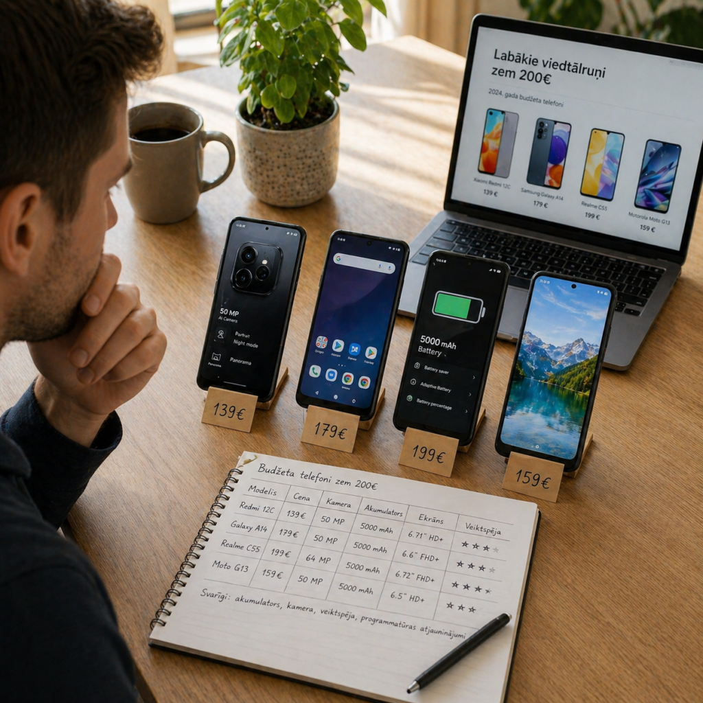 Vairāki budžeta telefoni līdz 200 eiro uz galda Latvijā
