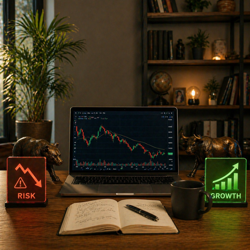 Cilvēks domā par investēšanu un baidās pieņemt lēmumu