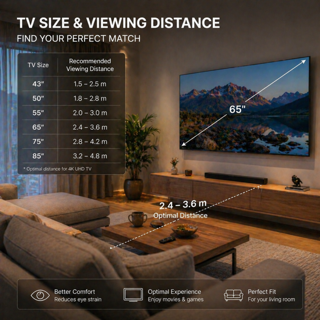 Kā izvēlēties TV izmēru un diagonāli - Kāpēc Tas?